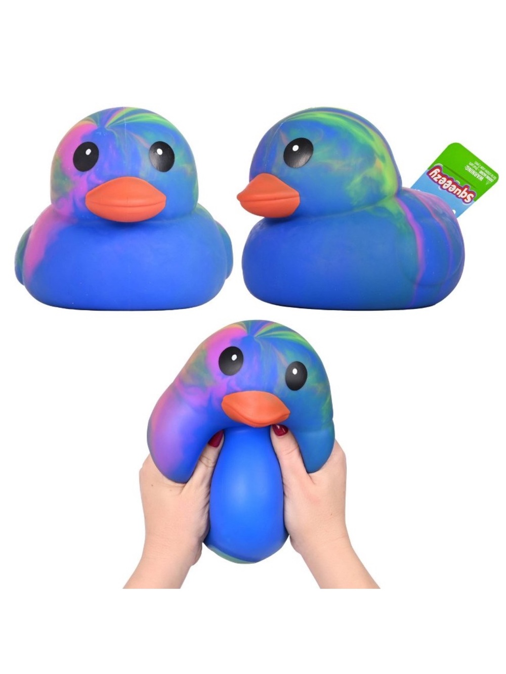 Sunny Days Jumbo Tie-Dye Purple & Blue Rubber Duck Squishy Squeezy